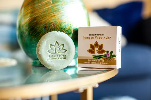 Natural Eczema and Psoriasis Soap Bar - Aloe Vera Periwinkle