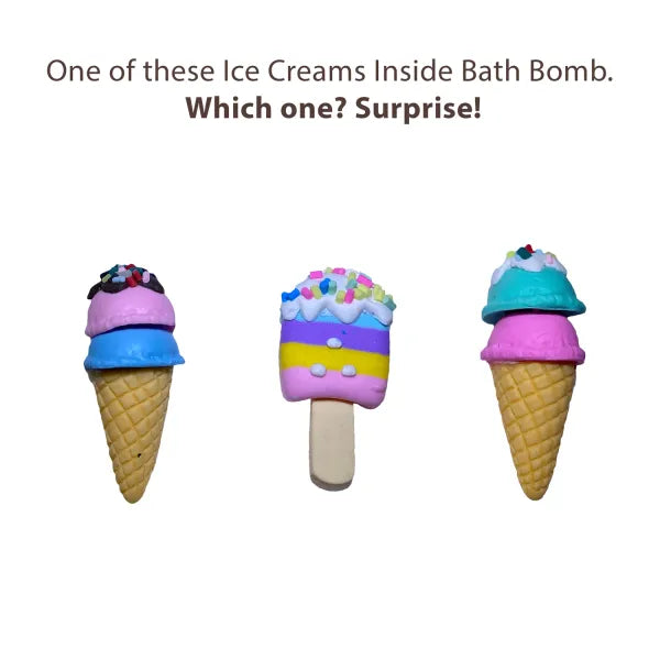 ICE CREAM Toy Bath Bomb for Kids with Surprise Inside