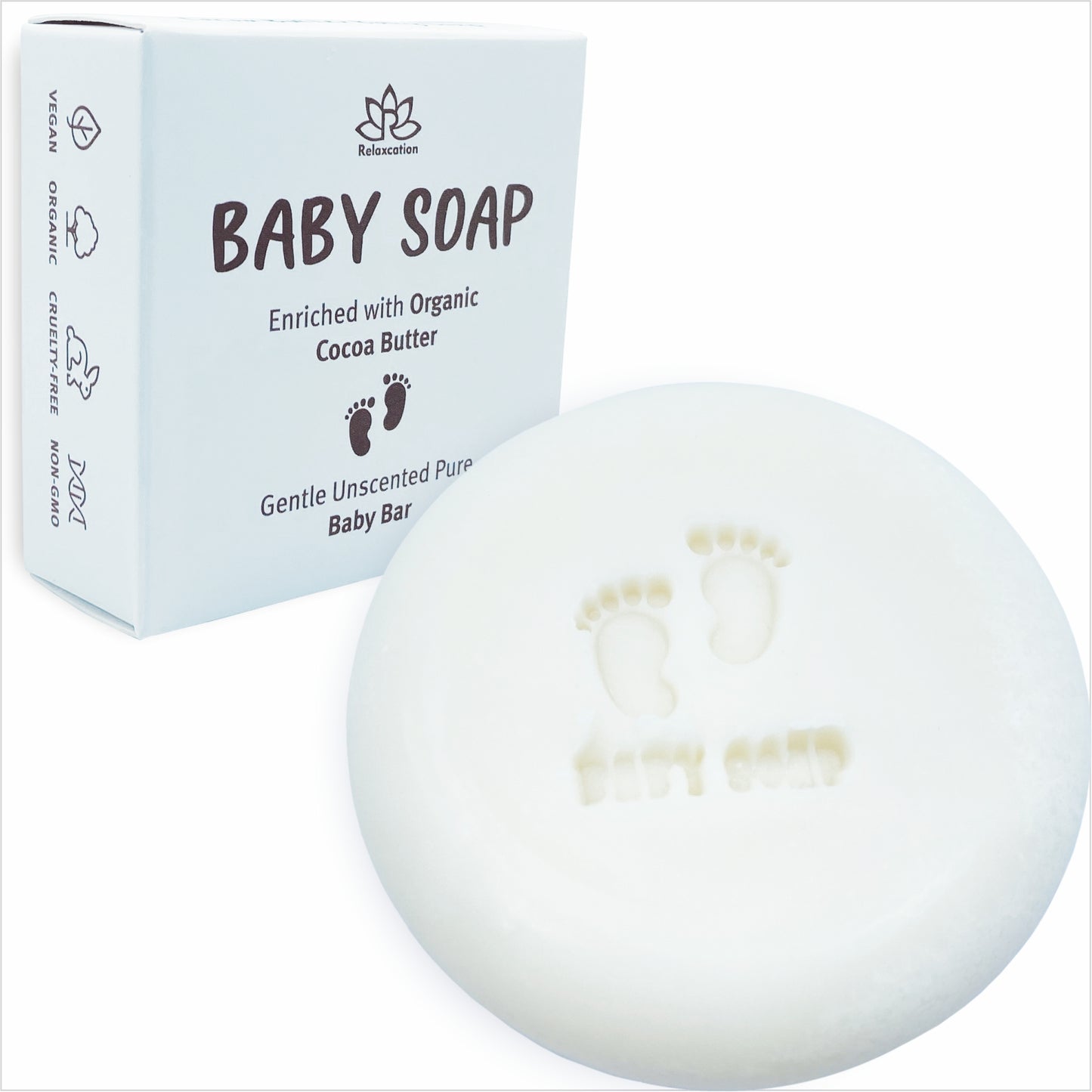 Unscented Baby Soap Bar - 4 Simple Ingredients (6 Pack)