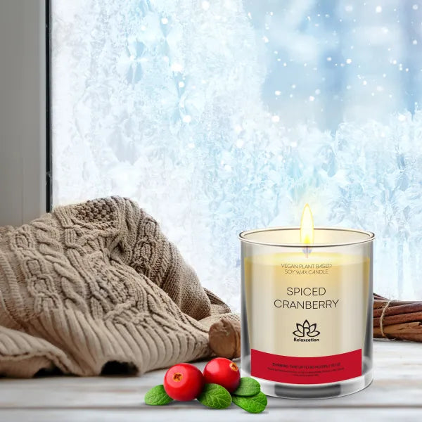 SPICED CRANBERRY Soy Wax Candle in Glass Jar (10 oz)