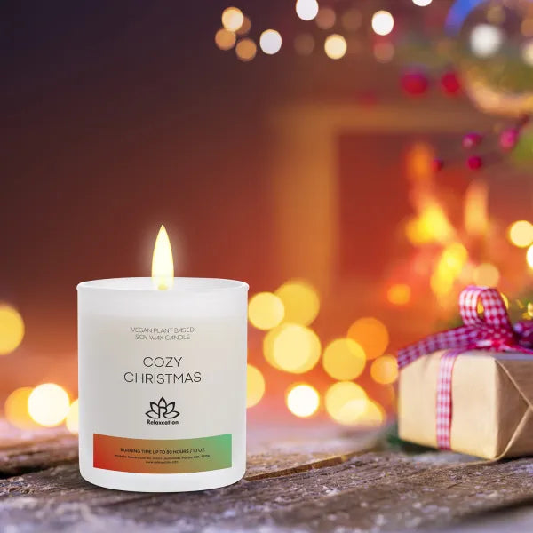 COZY CHRISTMAS Soy Wax Candle in Glass Jar (10 oz)
