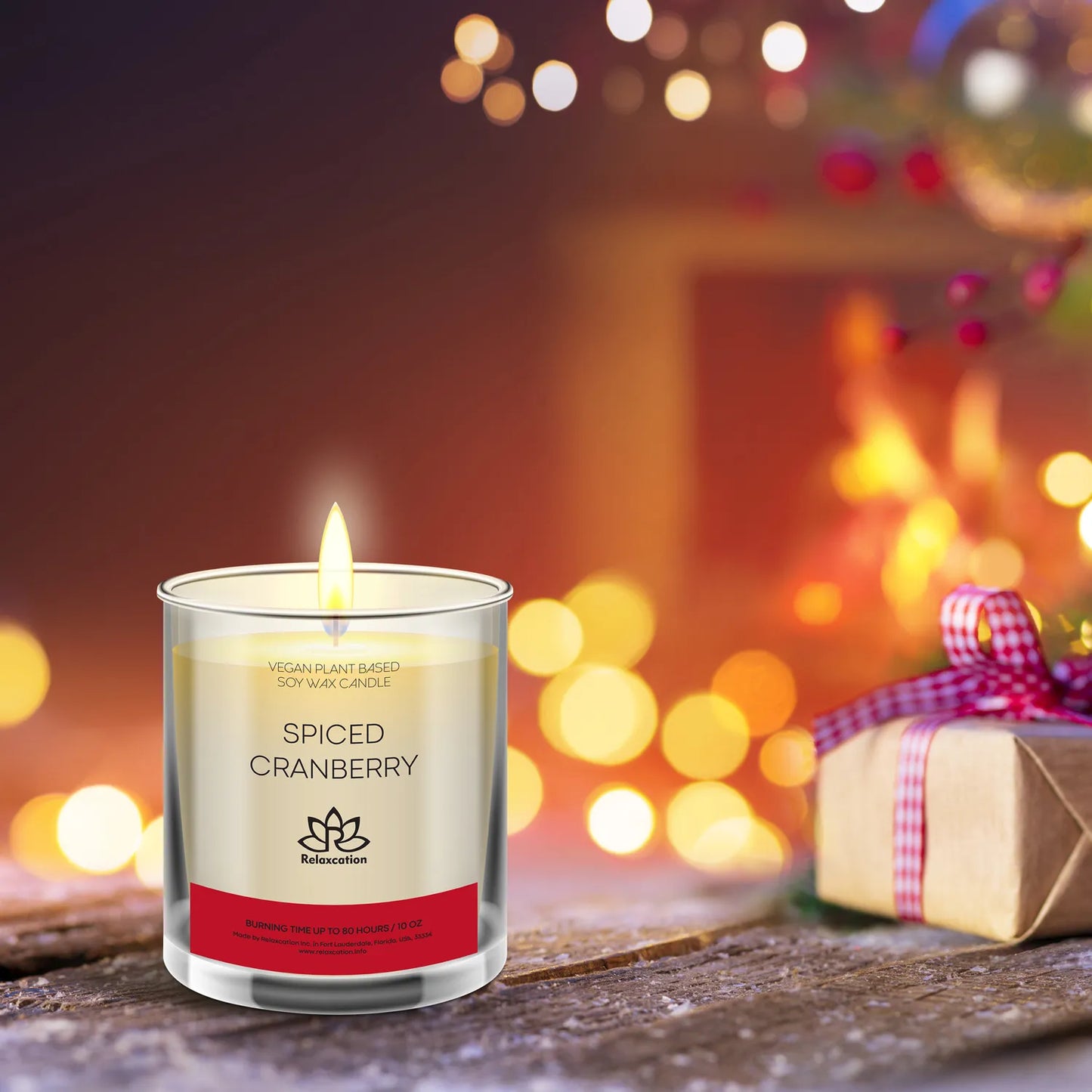 SPICED CRANBERRY Soy Wax Candle in Glass Jar (10 oz)