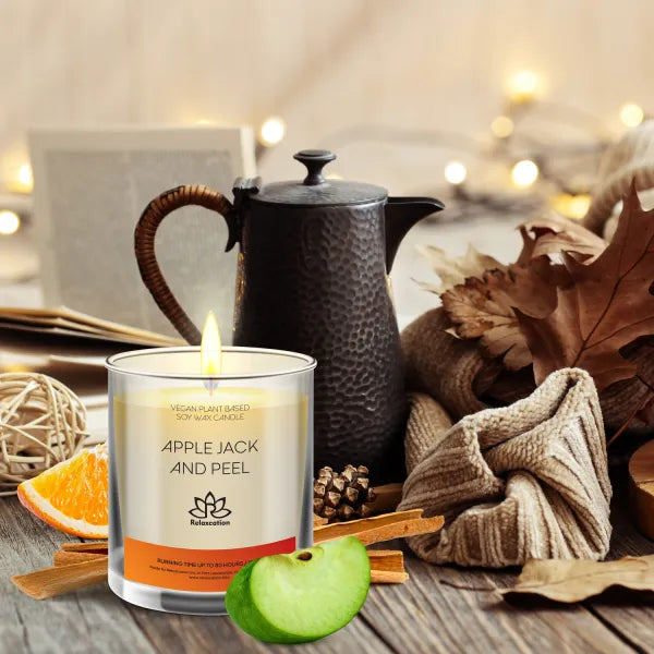 APPLEJACK AND PEEL Soy Wax Candle in Glass Jar (10 oz)