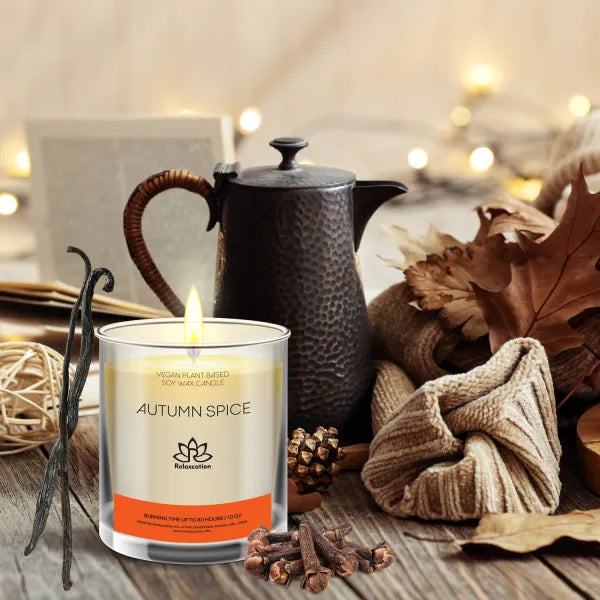 AUTUMN SPICE Soy Wax Candle in Glass Jar (10 oz)