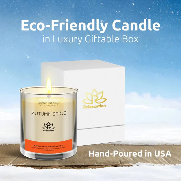 AUTUMN SPICE Soy Wax Candle in Glass Jar (10 oz)