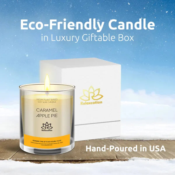 CARAMEL APPLE PIE Soy Wax Candle in Glass Jar (10 oz)