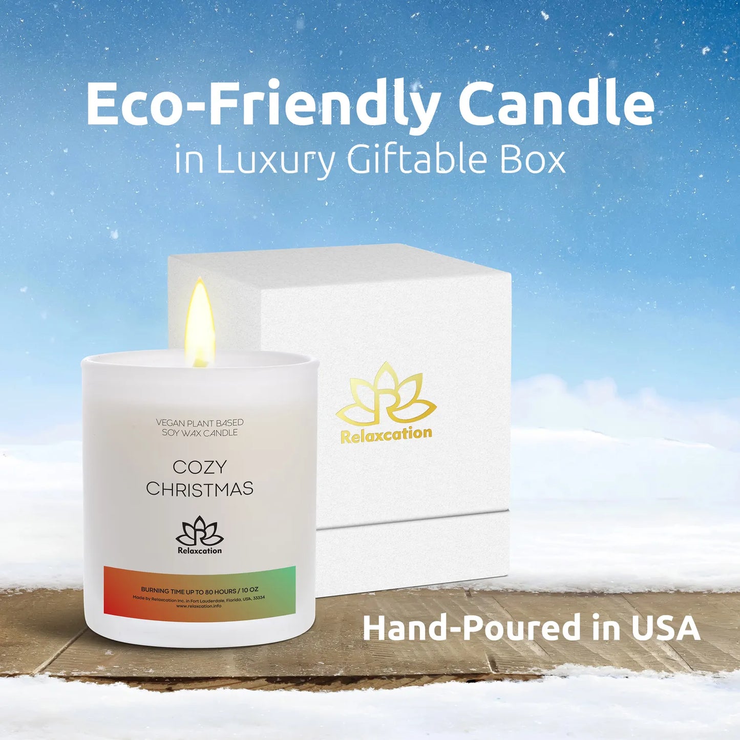 COZY CHRISTMAS Soy Wax Candle in Glass Jar (10 oz)