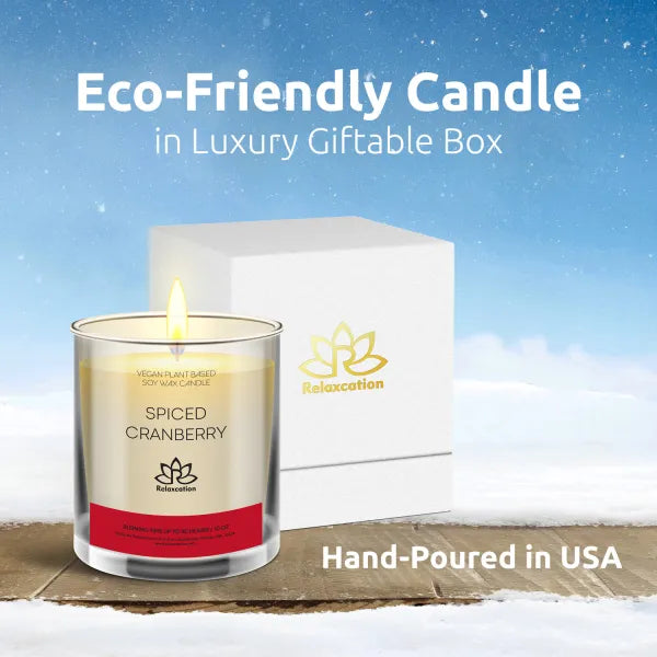 SPICED CRANBERRY Soy Wax Candle in Glass Jar (10 oz)