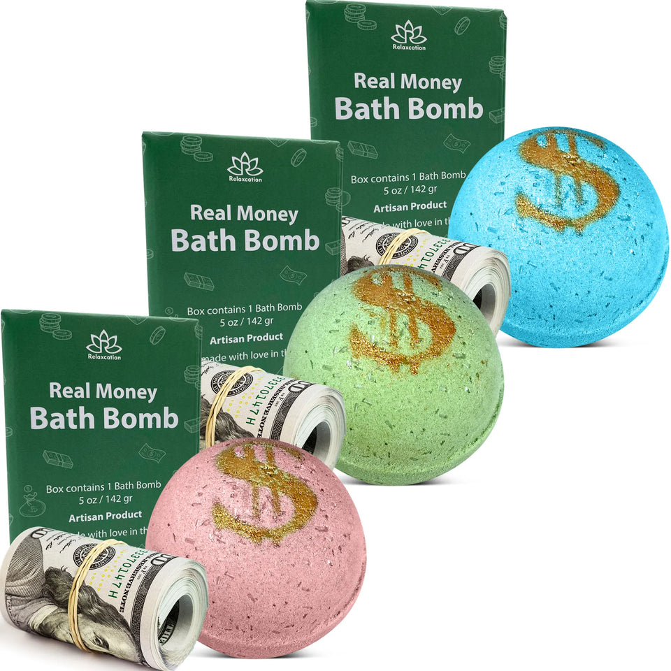 3 Bath Bombs with Money Surprise - Prize up to $100