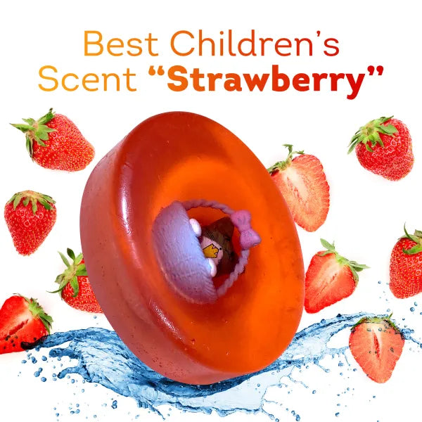Strawberry Soap Bar with CAT IN THE BASKET Toy Inside