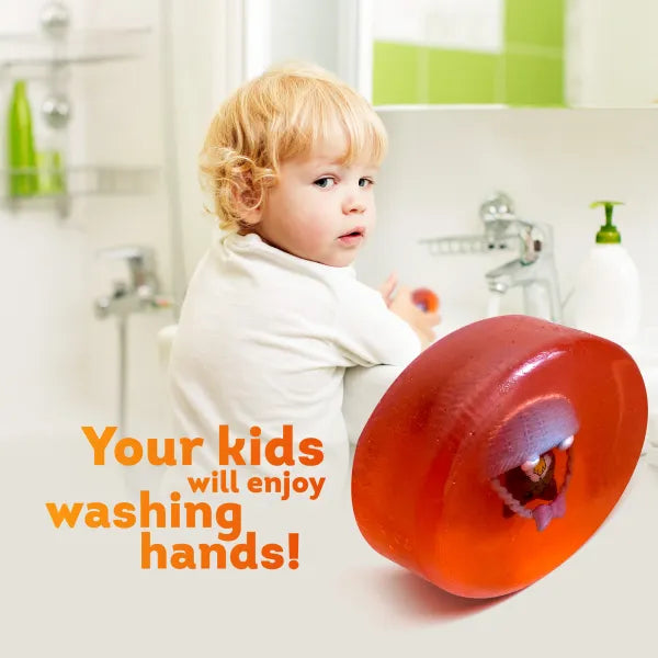 Strawberry Soap Bar with CAT IN THE BASKET Toy Inside