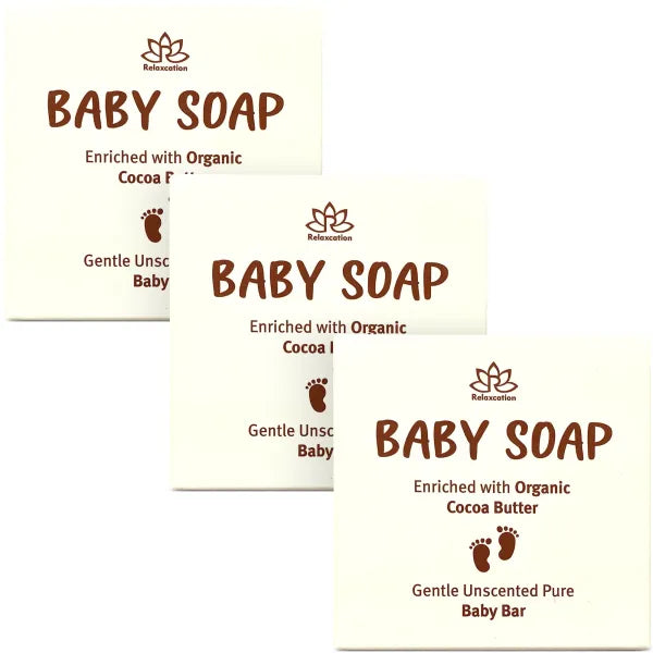 Unscented Baby Soap Bar - Only 4 Ingredients (3 Pack)
