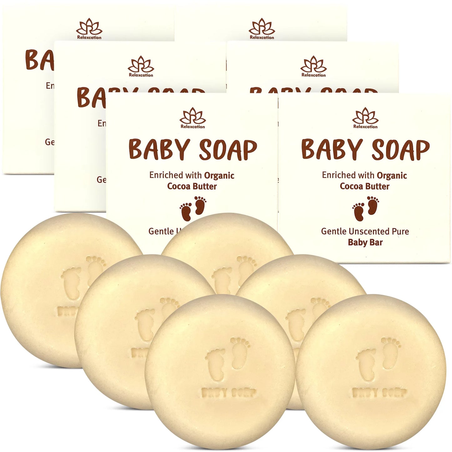 Unscented Baby Soap Bar - 4 Simple Ingredients (6 Pack)