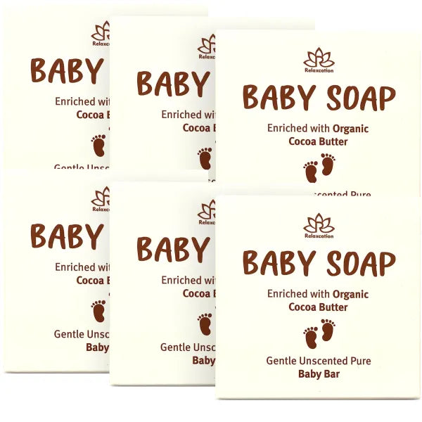 Unscented Baby Soap Bar - 4 Simple Ingredients (6 Pack)