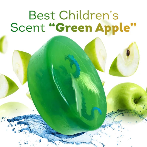 Green Apple Soap Bar for Kids With DRAGON Toy Inside