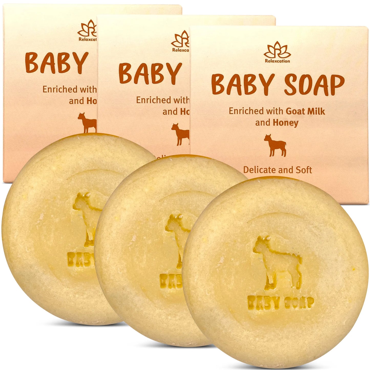 Baby Soap Bars with Goat Milk and Honey (Pack of 3)