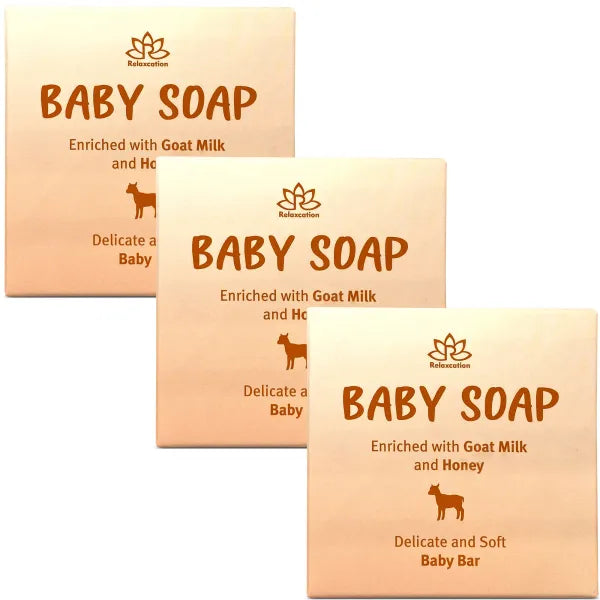 Baby Soap Bars with Goat Milk and Honey (Pack of 3)