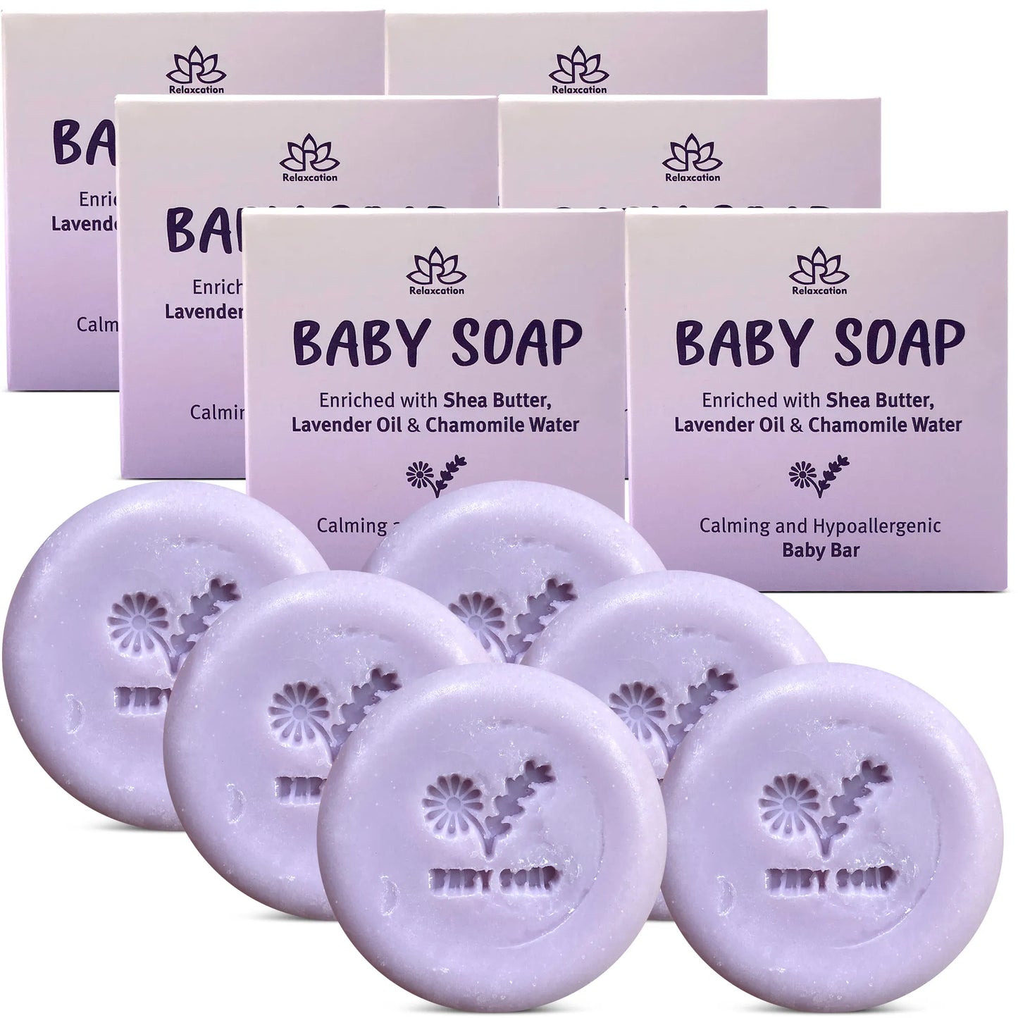 Lavender Chamomile Baby Soap Bars Set of 6