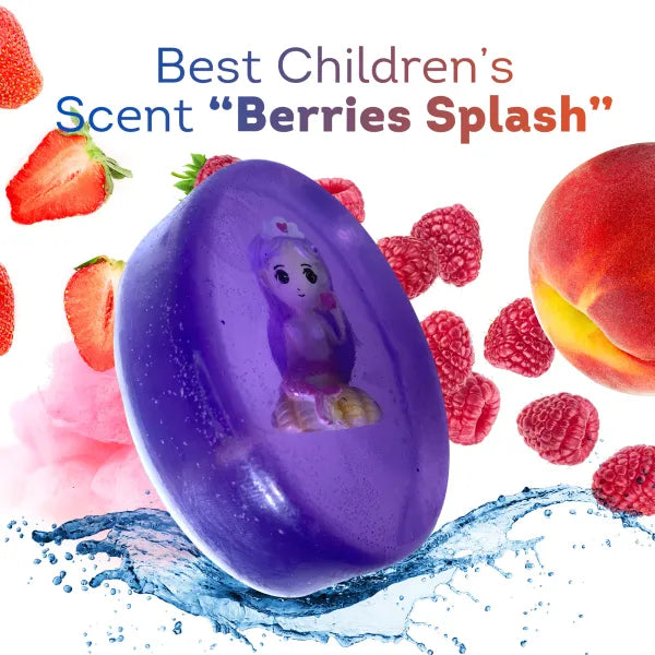 Sweet Berries Soap Bar for Kids With MERMAID Toy Inside
