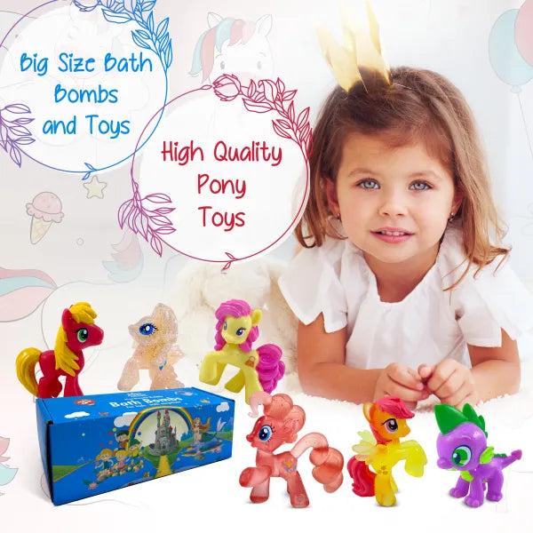 3 Big Bath Bombs for Kids with PONY Toys Inside