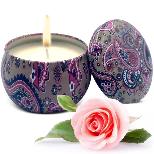 4 Soy Wax Candles in Tin Jars Gift Set (6 oz/each)