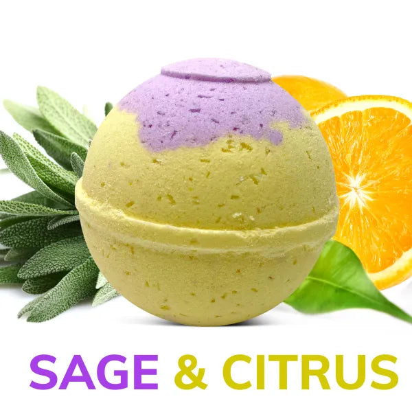 "Citrus and Sage" Organic Bath Bomb in kraft box - 5 oz