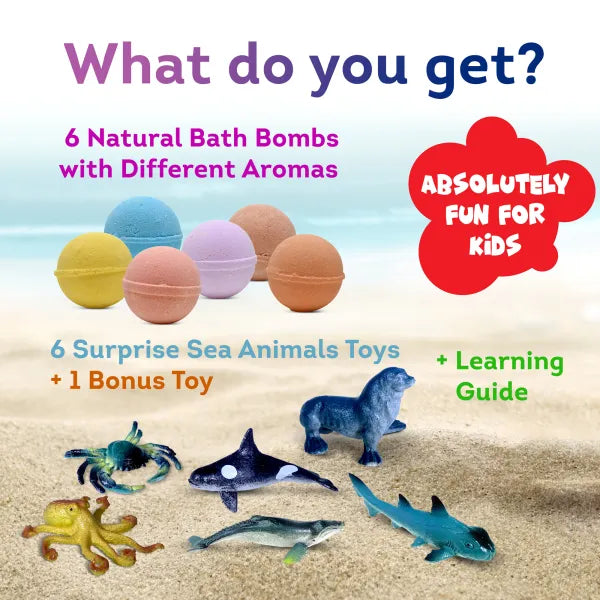 Bath Bombs for Kids with Surprise Sea Animals Toys Inside