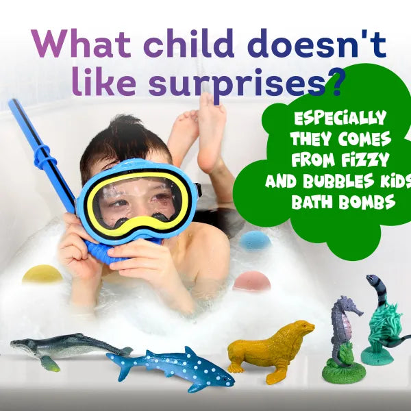 Bath Bombs for Kids with Surprise Sea Animals Toys Inside
