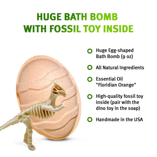 Fossil Dino Gift Set for Kids - Soap and Bath Bomb with Toys Inside