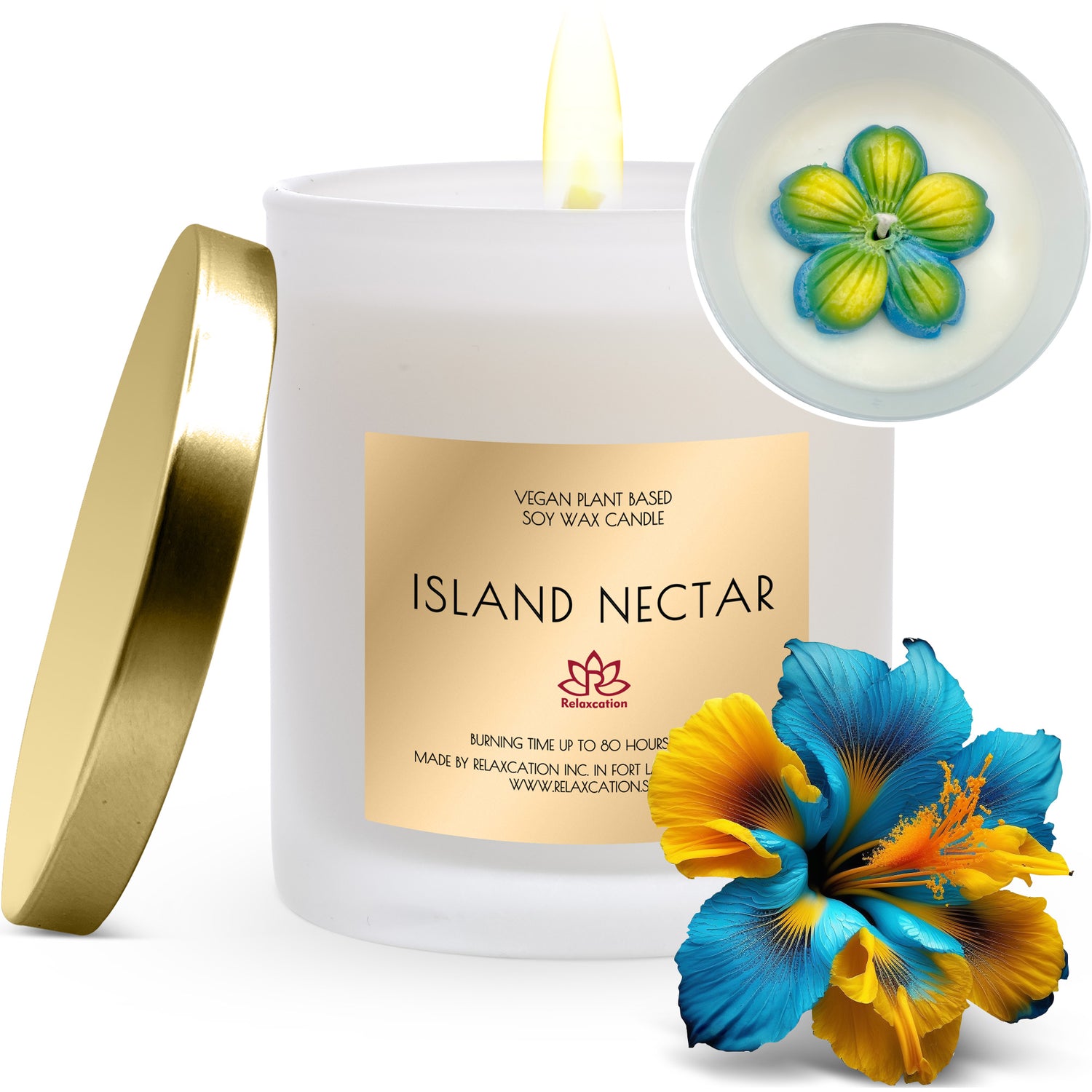 SOY WAX CANDLE WITH EMBEDS ON TOP