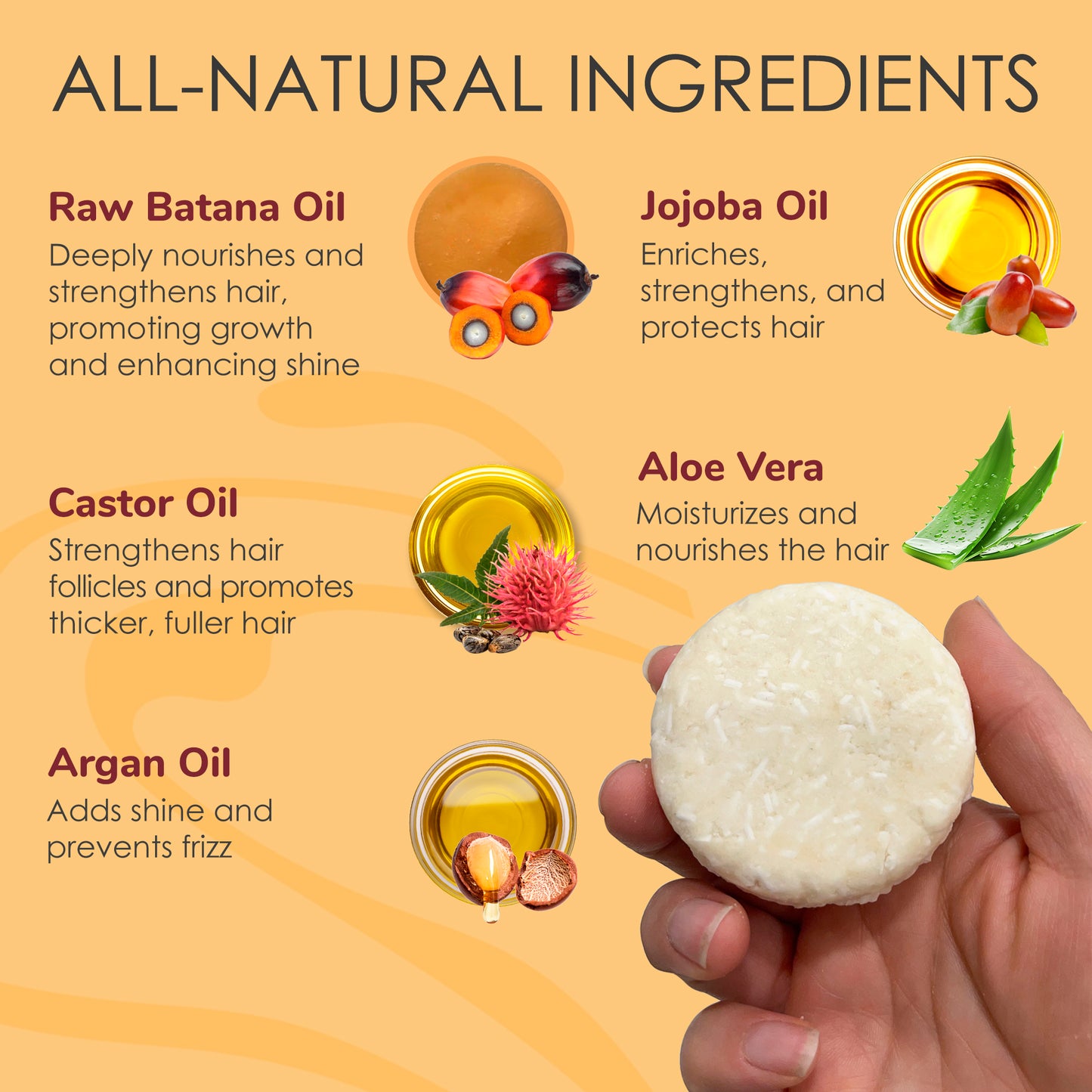 BATANA OIL for HAIR GROWTH Shampoo Bar | PURE RAW HONDURAS BATANA OIL