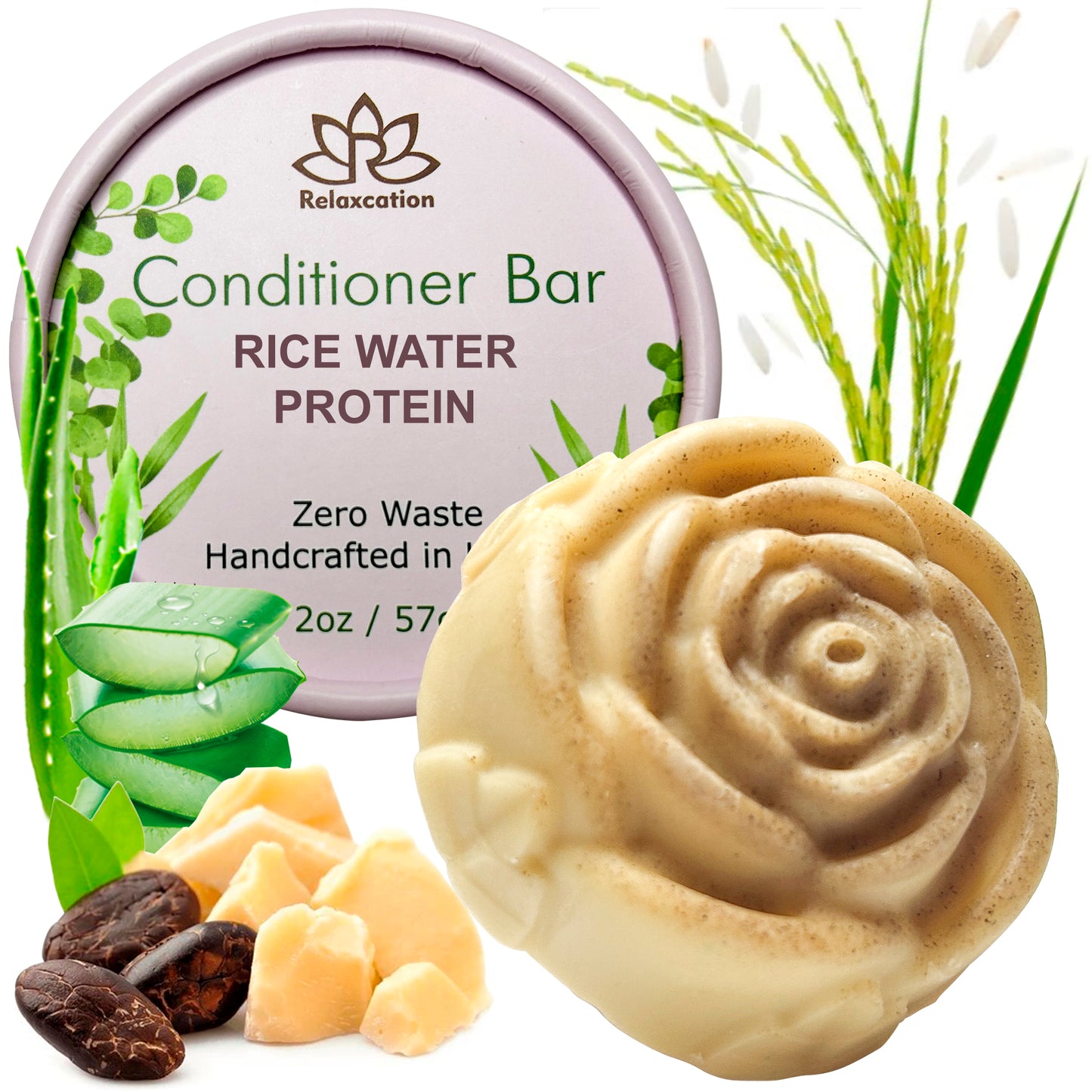 RICE WATER PROTEIN Conditioner Bar for Hair Growth and Strengthening