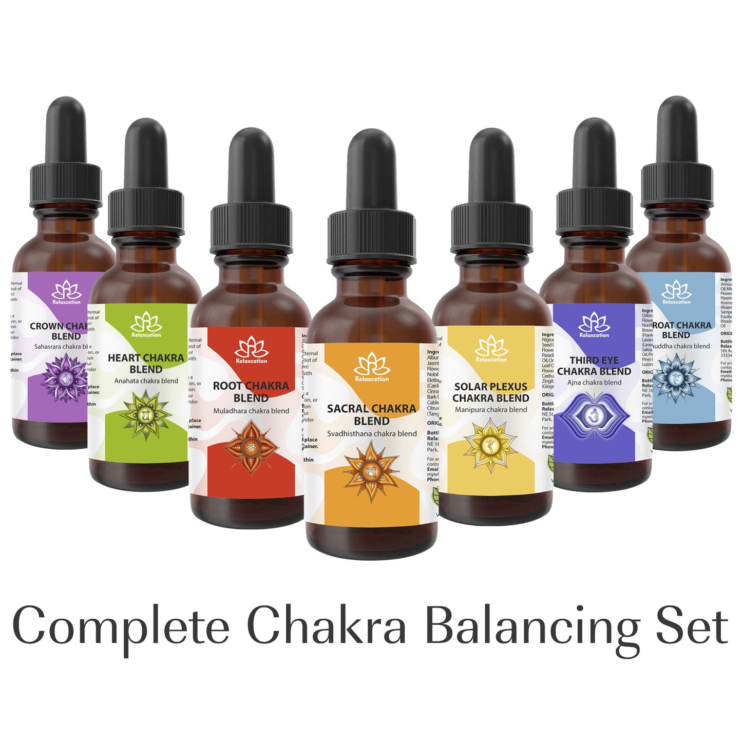 Chakra Essential Oil Blend Set – Complete 7 Chakras Collection