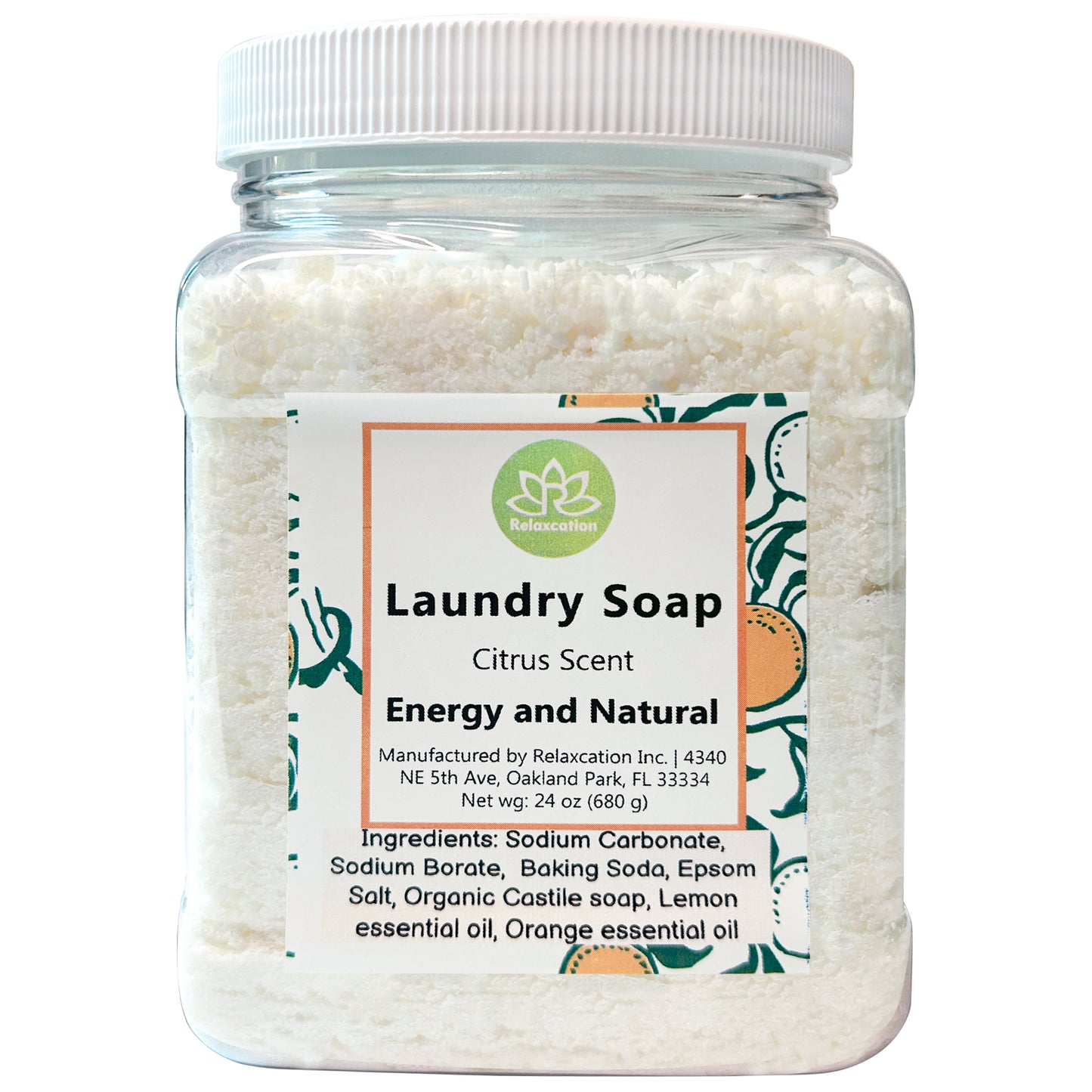 Laundry Soap Gentle and Effective Cleaning Detergent Citrus Scent 24 oz