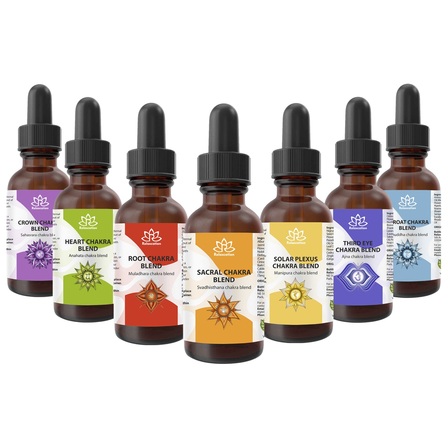 Chakra Essential Oil Blend Set – Complete 7 Chakras Collection