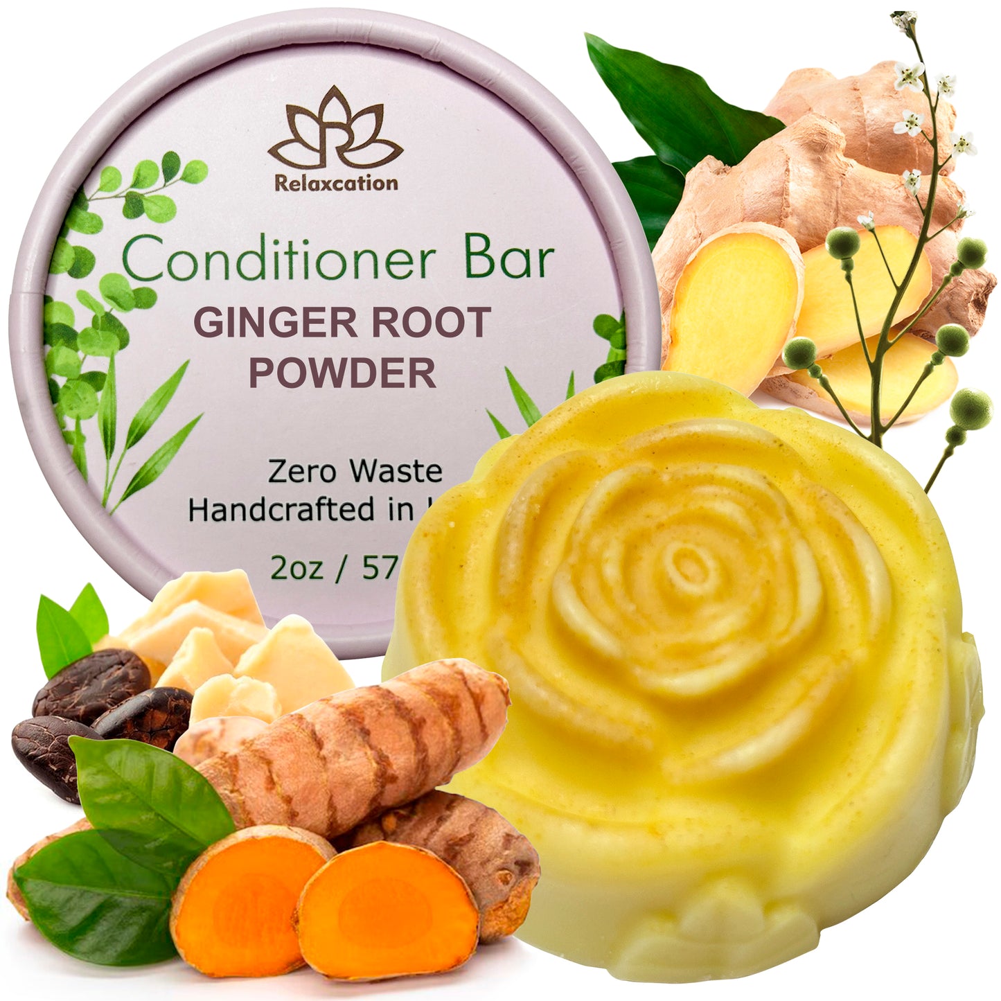 GINGER ROOT Shampoo Bar and Conditioner Bar for Hair Growth