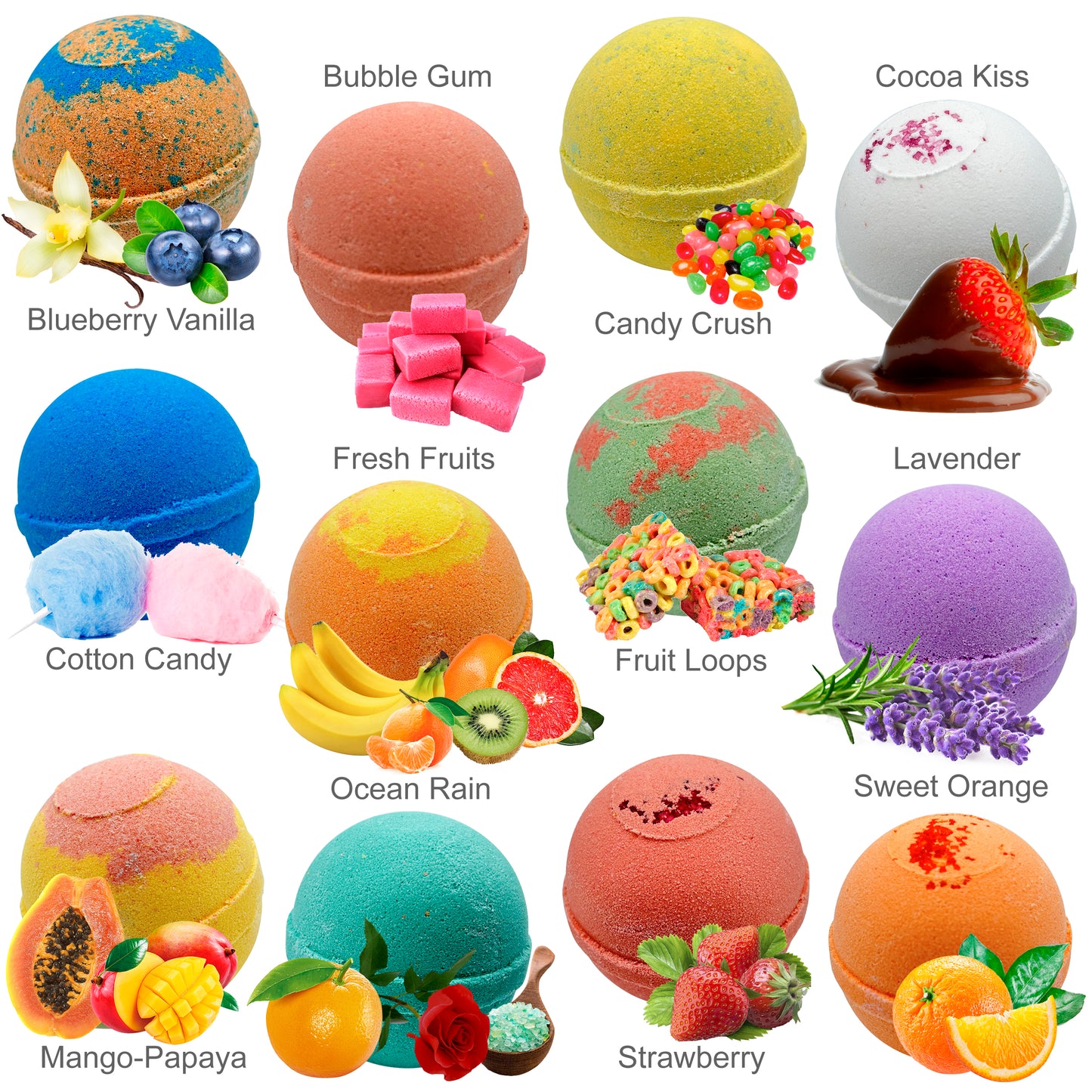 12 Bath Bombs for Kids with Surprise Toys Inside