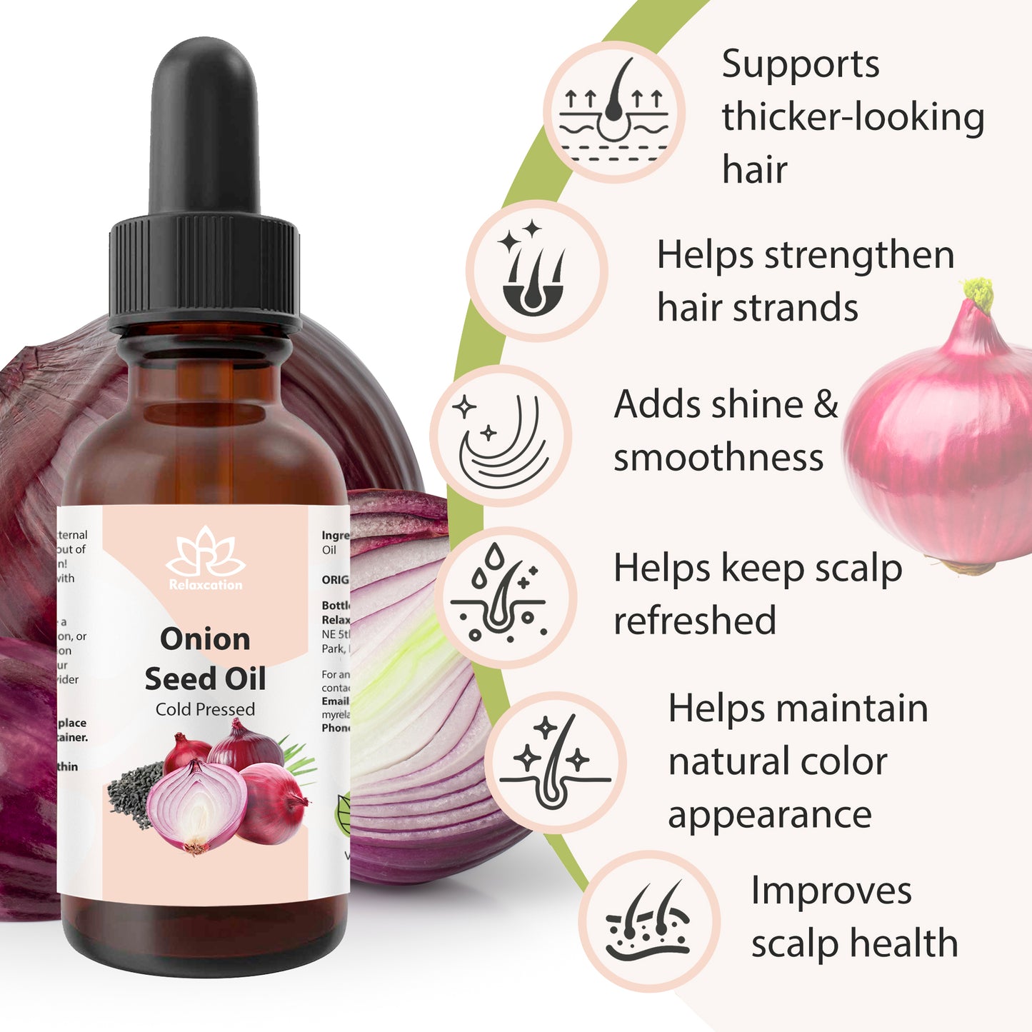 Pure Onion Essential Oil – Cold Pressed Onion Oil, Allium Cepa Seed Oil - 100% Botanical Plant Oil Ayurvedic Natural Oil
