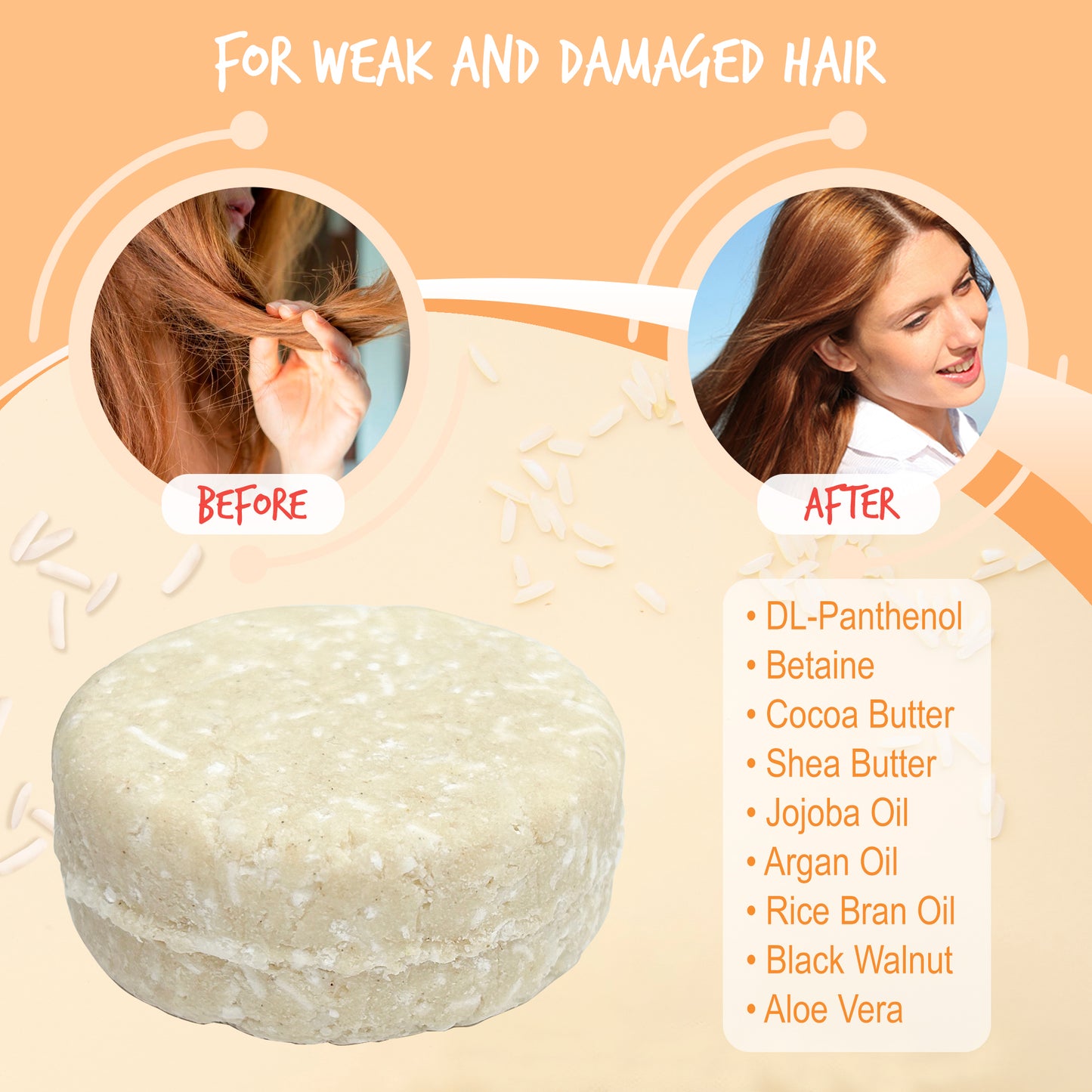 RICE WATER PROTEIN Shampoo Bar and Conditioner Bar for Hair Growth