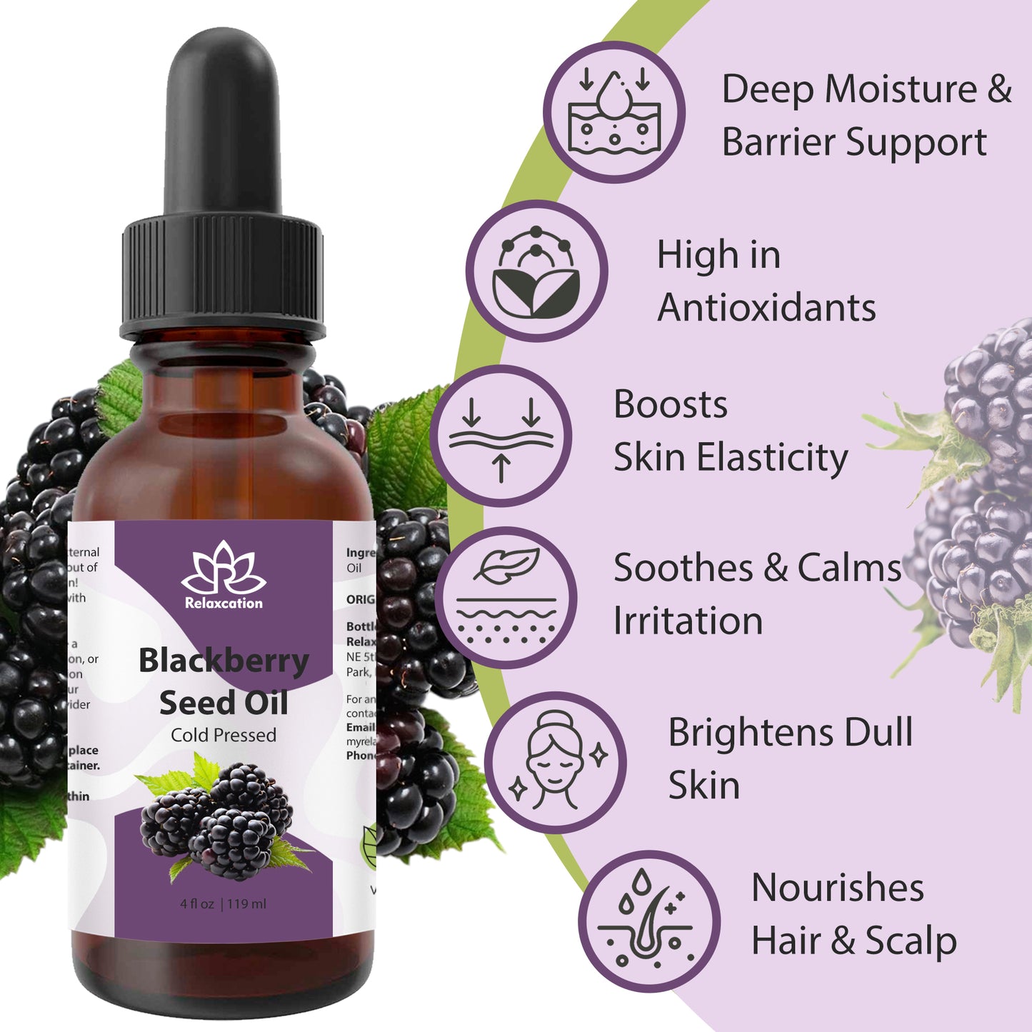 Pure Blackberry Seed Oil – 100% Botanical Plant Oil for Skin & Hair