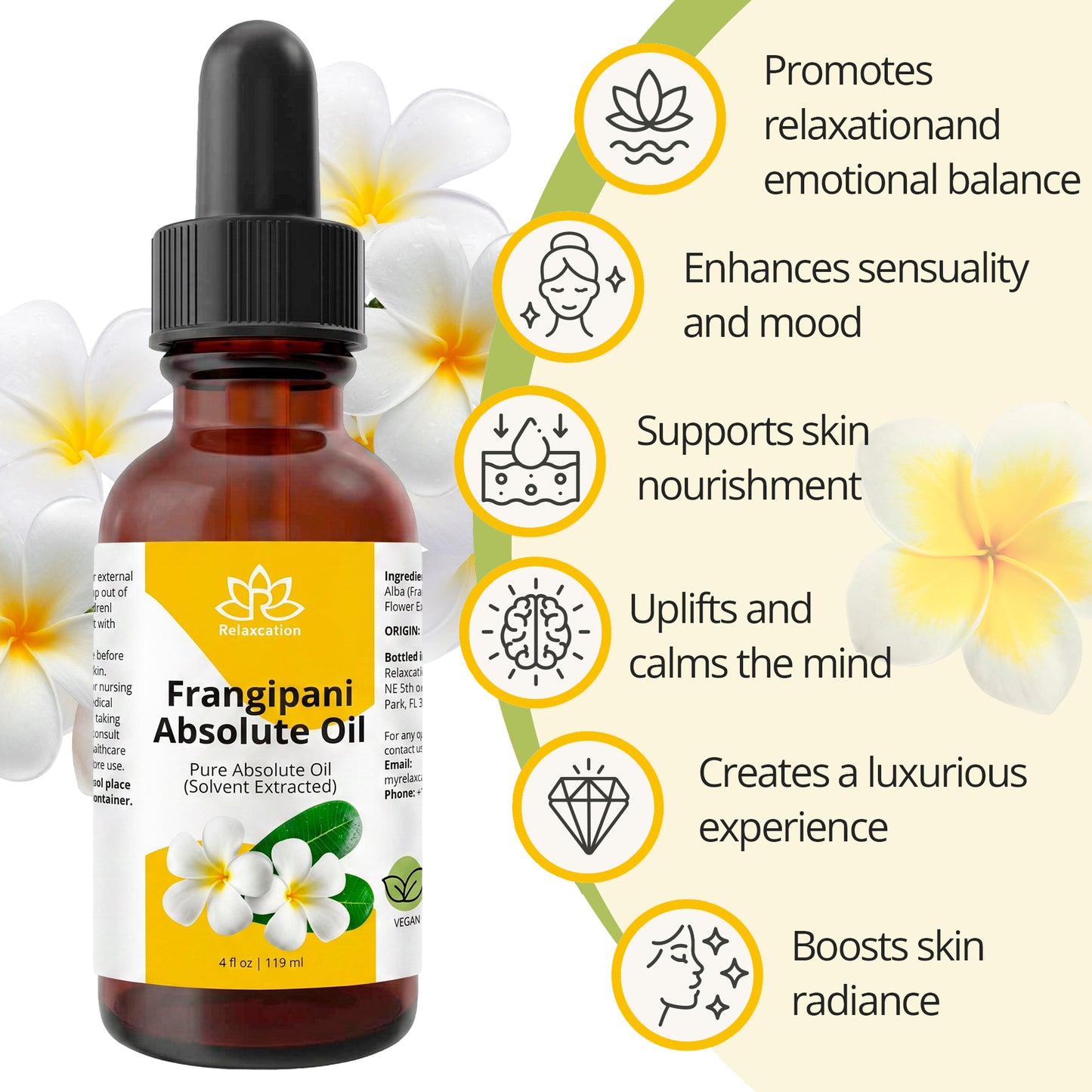Frangipani Oil – Tropical Floral Beauty Oil for Skin, Hair & Aromatic Blends