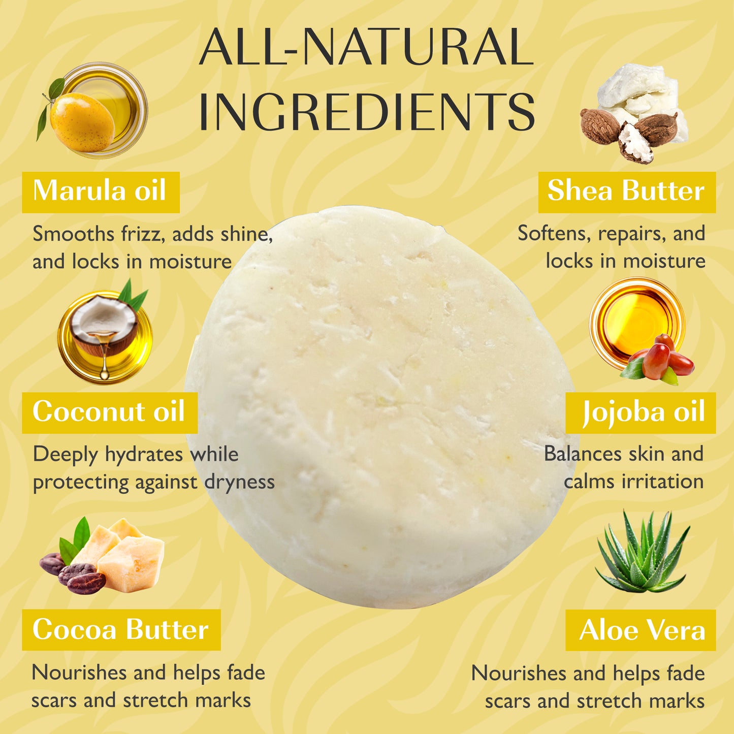 Marula oil SOLID Shampoo Bar for Hair Growth - For Curly Hair, Damaged or Dry