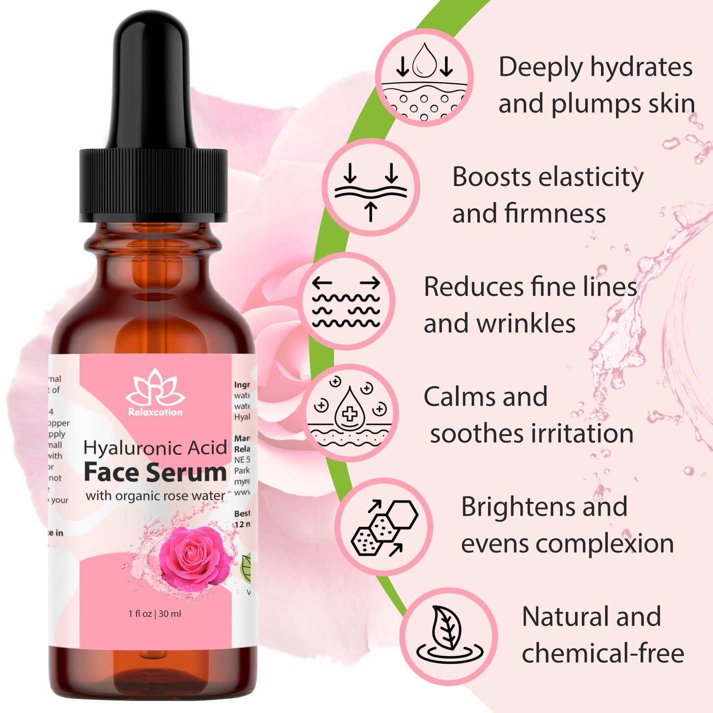 Hyaluronic Acid Serum with Rose Water