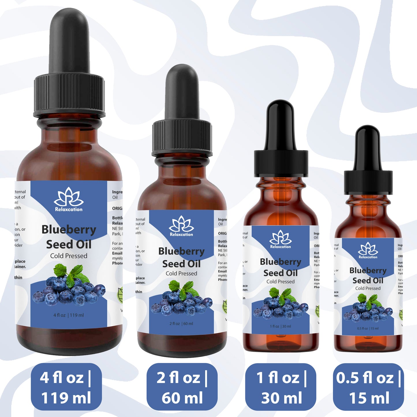 Pure Blueberry Seed Oil Cold Pressed – 100% Botanical Plant Oil | Natural Antioxidant Facial Oil