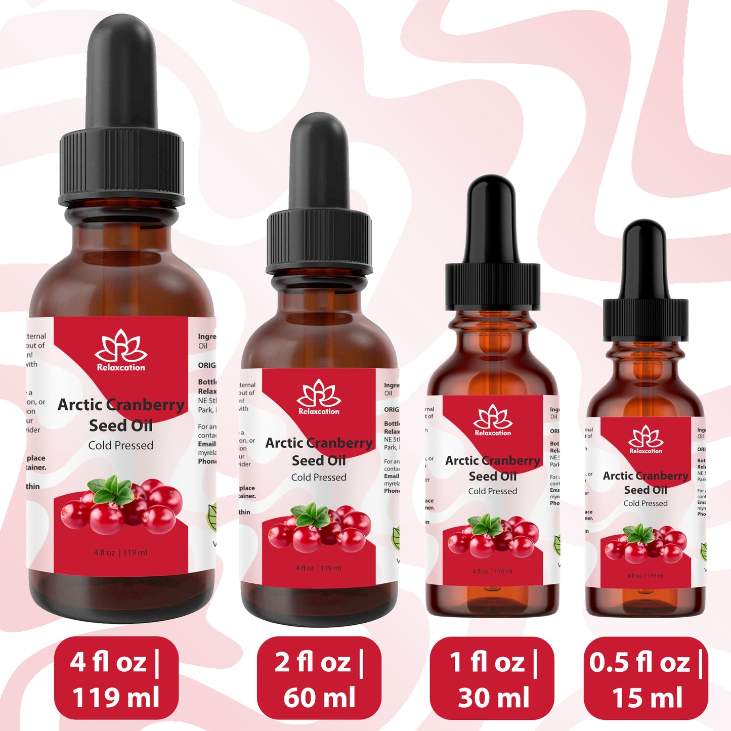 Arctic Cranberry Seed Oil Cold Pressed | Pure Vaccinium Macrocarpon Oil | Natural Facial Oil | Hair And Skin Carrier Oil Choose 0.5–4 oz