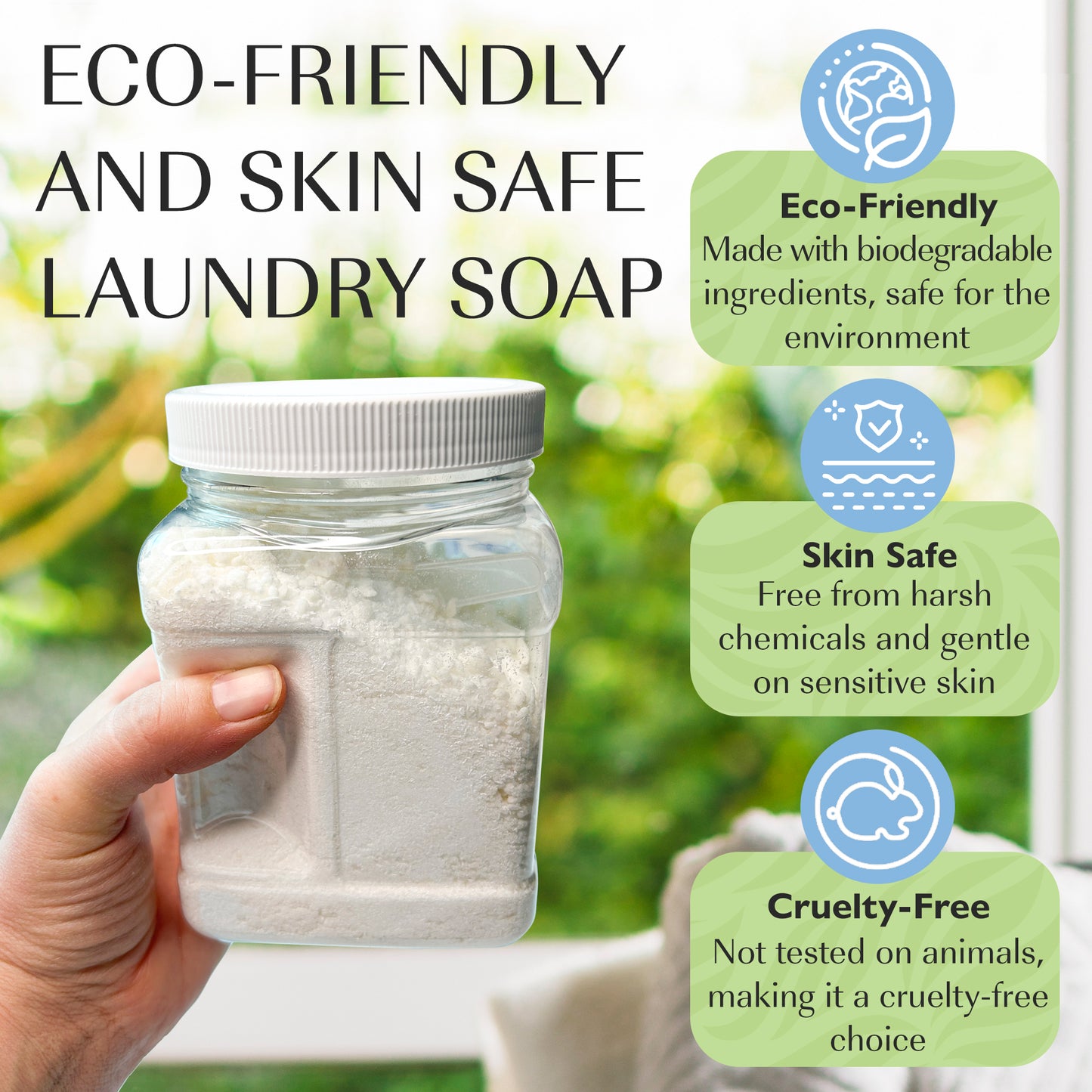 Laundry Soap Detergent "Cool Fresh" Eco-Friendly Effective Cleaning - 24oz