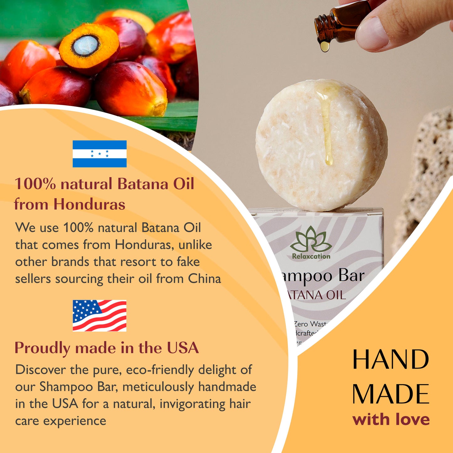 BATANA OIL for HAIR GROWTH Shampoo Bar | PURE RAW HONDURAS BATANA OIL