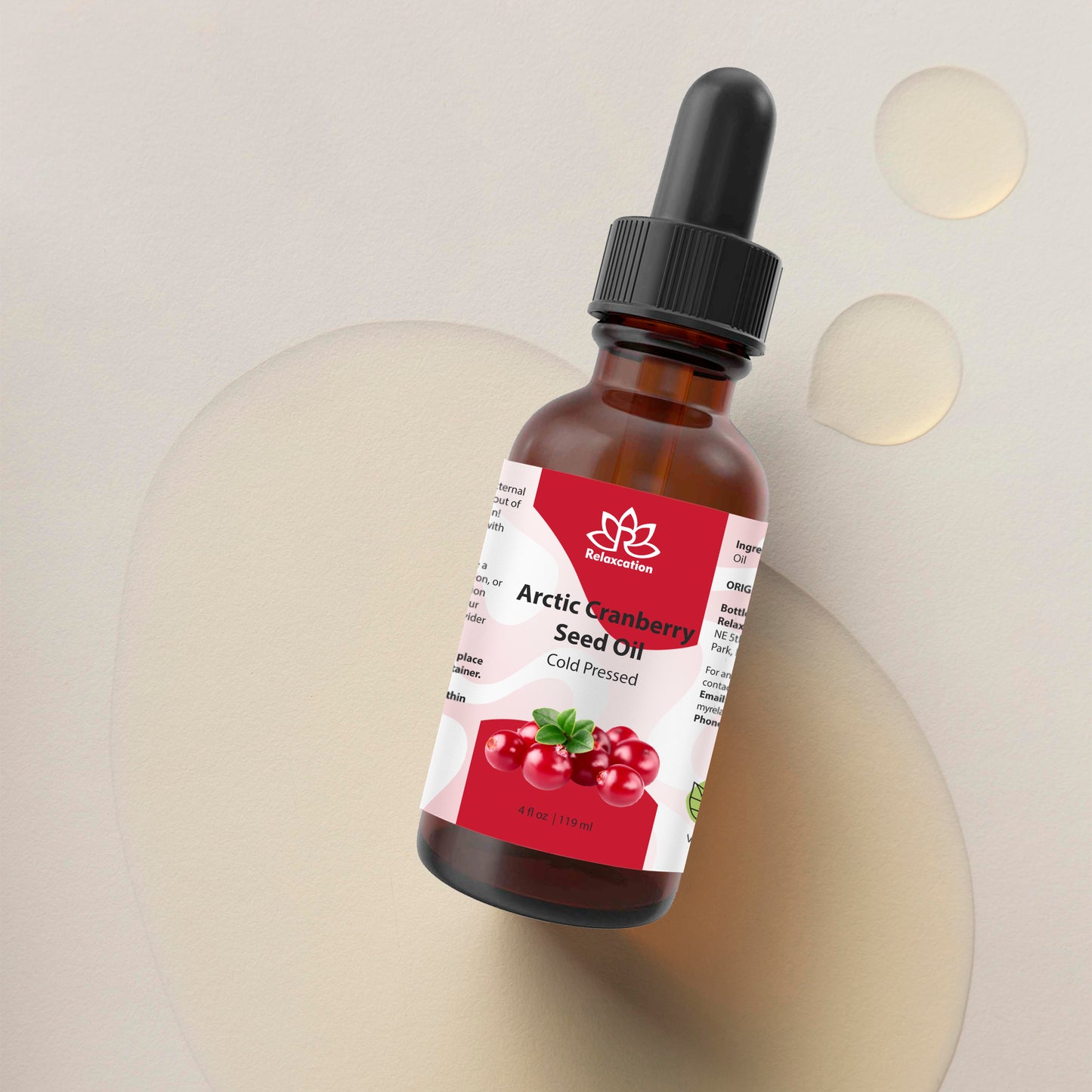 Arctic Cranberry Seed Oil Cold Pressed | Pure Vaccinium Macrocarpon Oil | Natural Facial Oil | Hair And Skin Carrier Oil Choose 0.5–4 oz