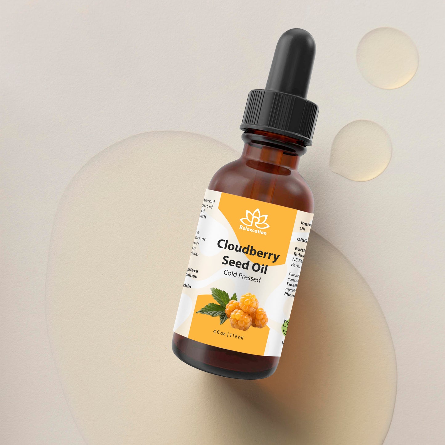 Pure Cloudberry Seed Oil Cold Pressed Botanical Oil | Nordic Inspired - - 0.5 fl oz / 1 fl oz / 2 fl oz / 4 fl oz