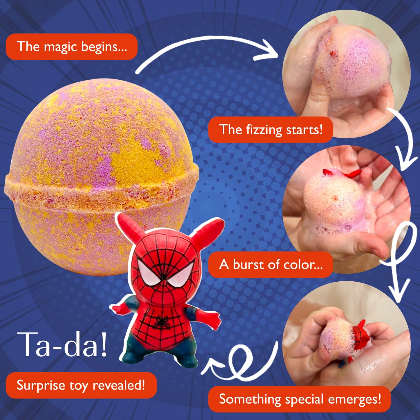 Bath Bombs for Kids with Pica-Hero Toys – The Best Gift for Boys & Girls (Limited Edition)